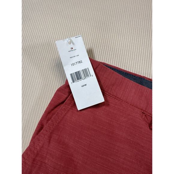 Tommy Hilfiger Flat Front Shorts Men 40/10 Heather Red Chino Casual Prep Island - Picture 3 of 8